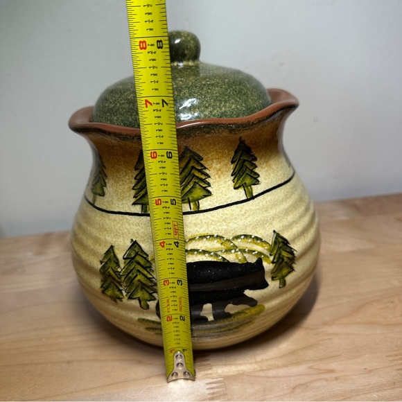 HiEnd Accents Bear Canister Lodge Rustic Pottery Jar w Lid Cabin Decor - Picture 8 of 9